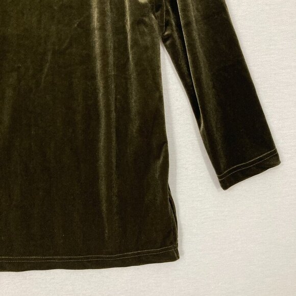 New Bechamel Velvet Stretch Pullover Top Large Round Neck Long Sleeve - Picture 4 of 9